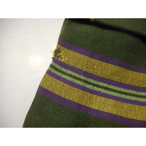 Vintage  striped Green Purple Yellow Clip on Tie … - image 7