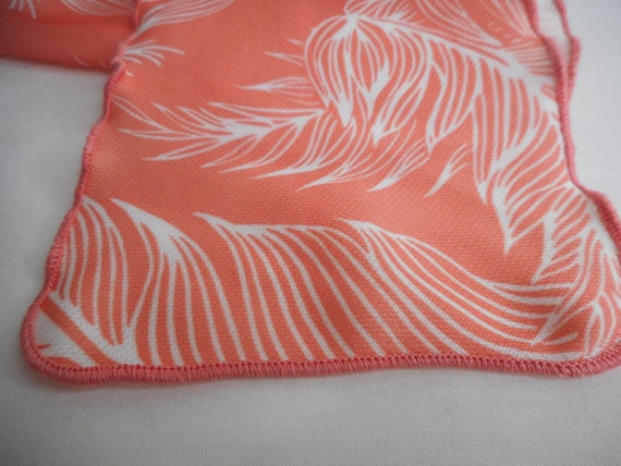 Tropical Leaf or Feather Pattern Orange White 196… - image 3