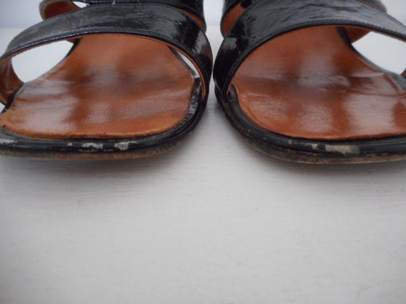 Vintage 70s 80s Vedettes Black Patent Leather Wom… - image 3