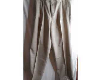 Vintage Dockers Sz 33W Geplooide chinobroek met manchetten aan de voorkant