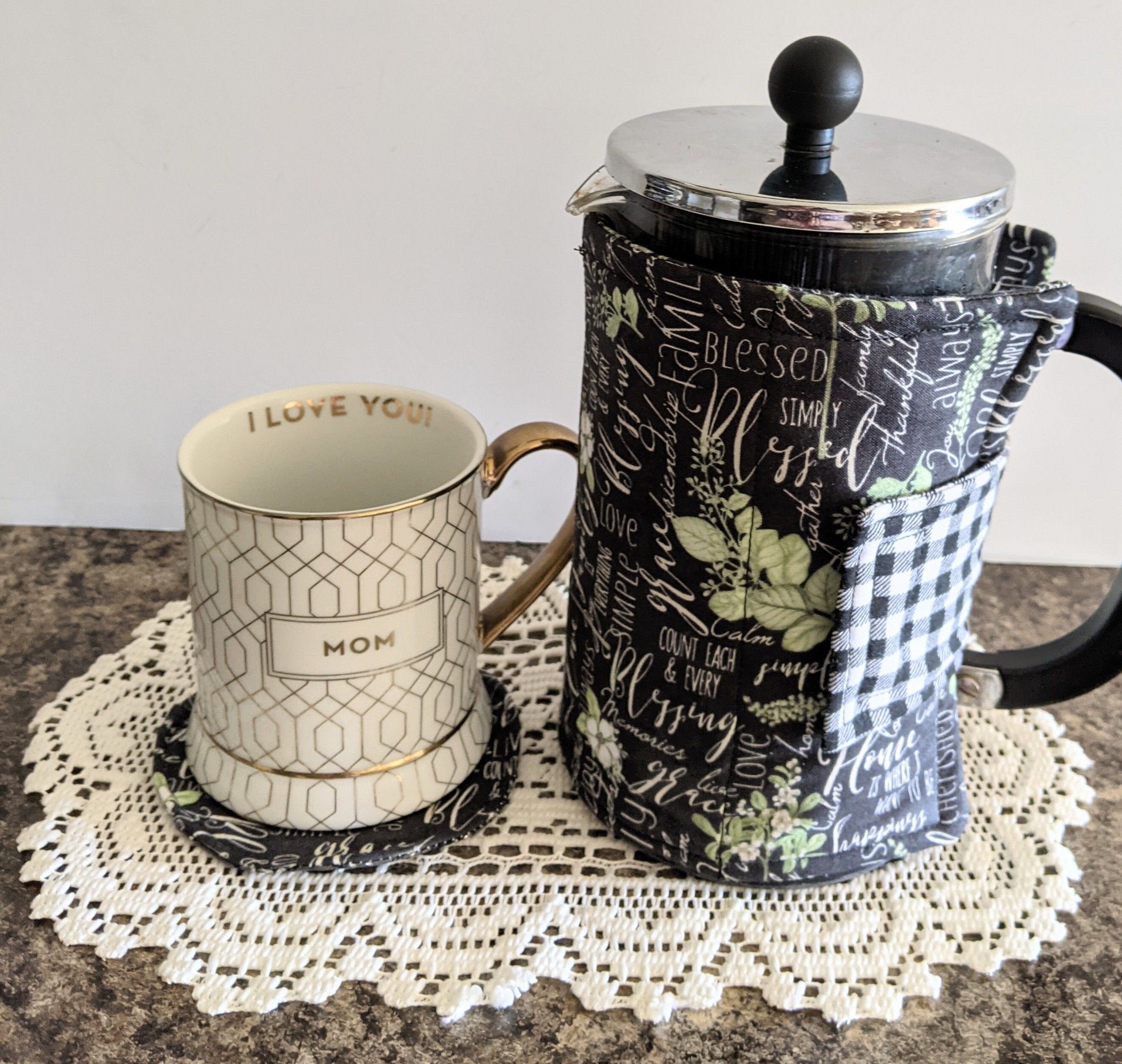 Custom Made French Press Cozy French Press Cozy Kitchen Etsy
