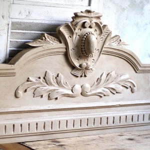 Large Antique French Wooden Pediment Fronton Painted Wall Decoration Baroque Architectural Salvage Napoleon III