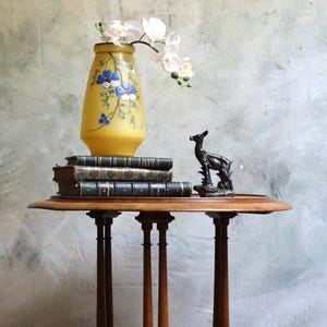 Antique French Table Round Carved Wooden Occasional Regency Style Furniture