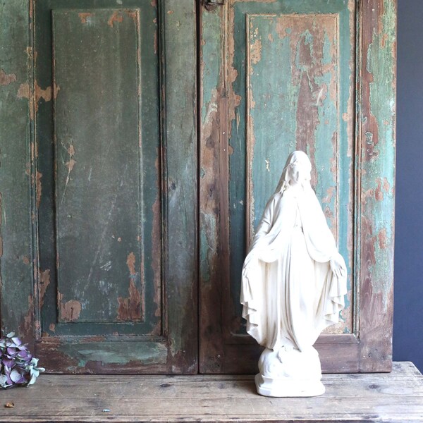 Pair of Antique Wooden Shutters 2 Green Distressed Doors French Old Set Rustic Painted Oak Panels Architectural Salvage Backdrop