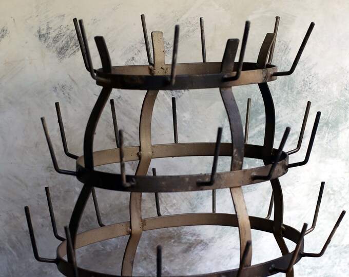 Vintage French Bottle Draining Rack Metal Cup Hanger Wire Etsy