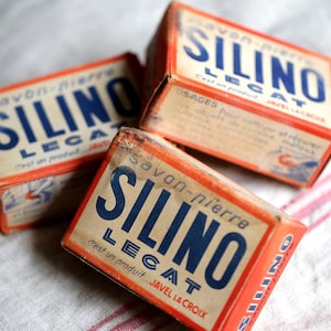 3 Antique Soaps  French Silino Soap Boxes Advertising Savon Pierre