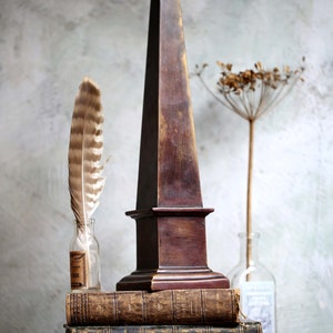 Antique Bronze Obelisk Desk Ornament Grand Tour Neoclassical Style Statue