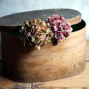 HUGE Antique Bentwood Hat Box Large French Wooden Storage Box Circa 1900