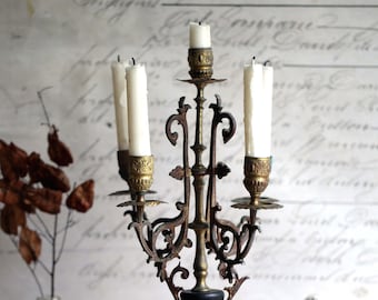 Antique French Ornate Baroque Candelabra Candle Holder