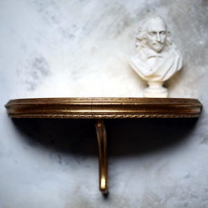 Small Gilt Vintage Console Table Gilded Wall Shelf