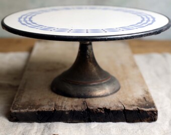 Antiek Secessionistisch keramiek en verzilverd Tazza-taartvorm Jugendstil-voetstuk Wenen Secession-stijl Serveercompote