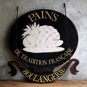 French Bread Shop Sign Double Sided Metal Boulangerie 
