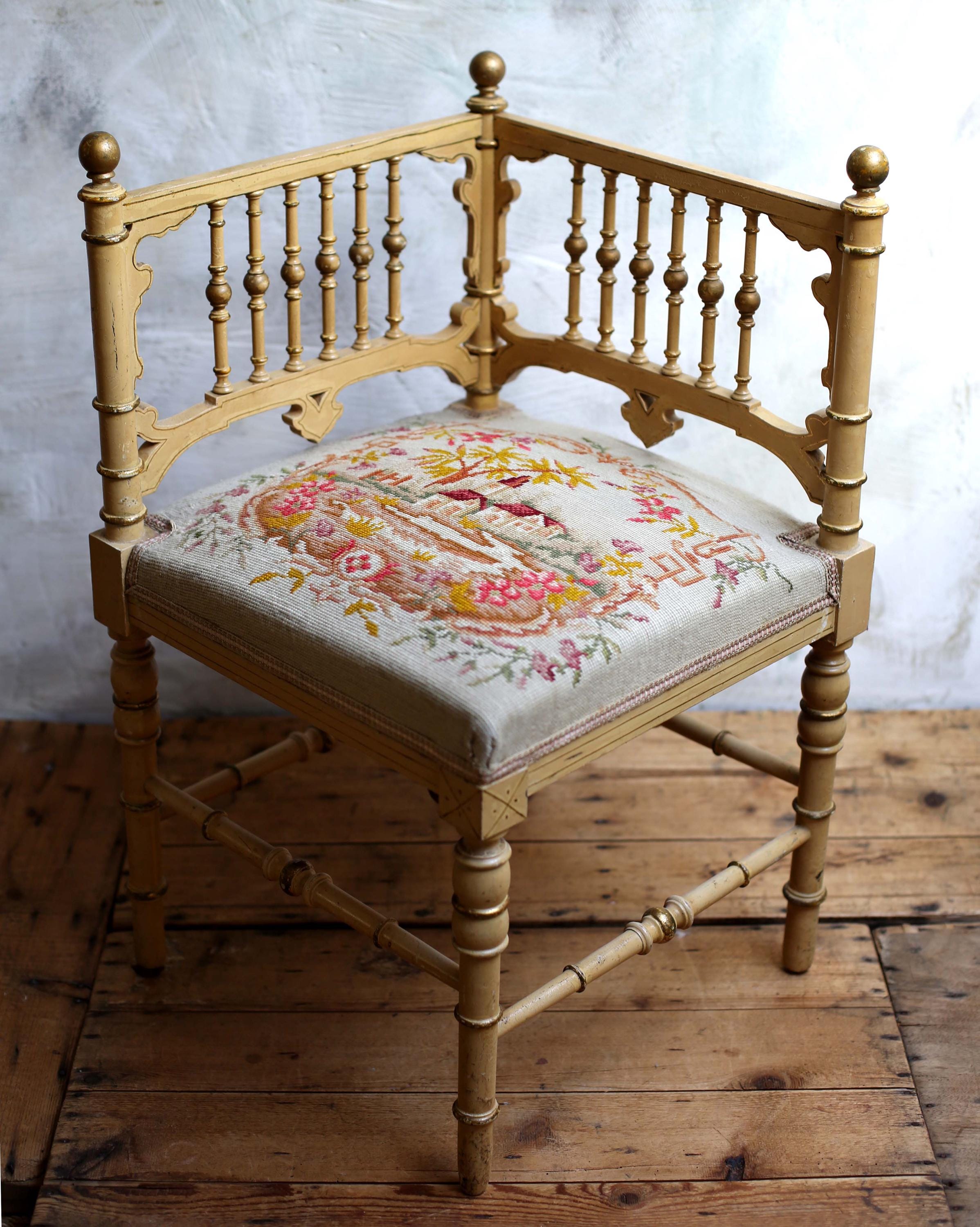 Embroidered antique chairs - Etsy 日本