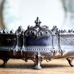 Large Antique Neo Gothic Jardiniere Antique Table Centerpiece Vase Bowl Planter Claw Feet