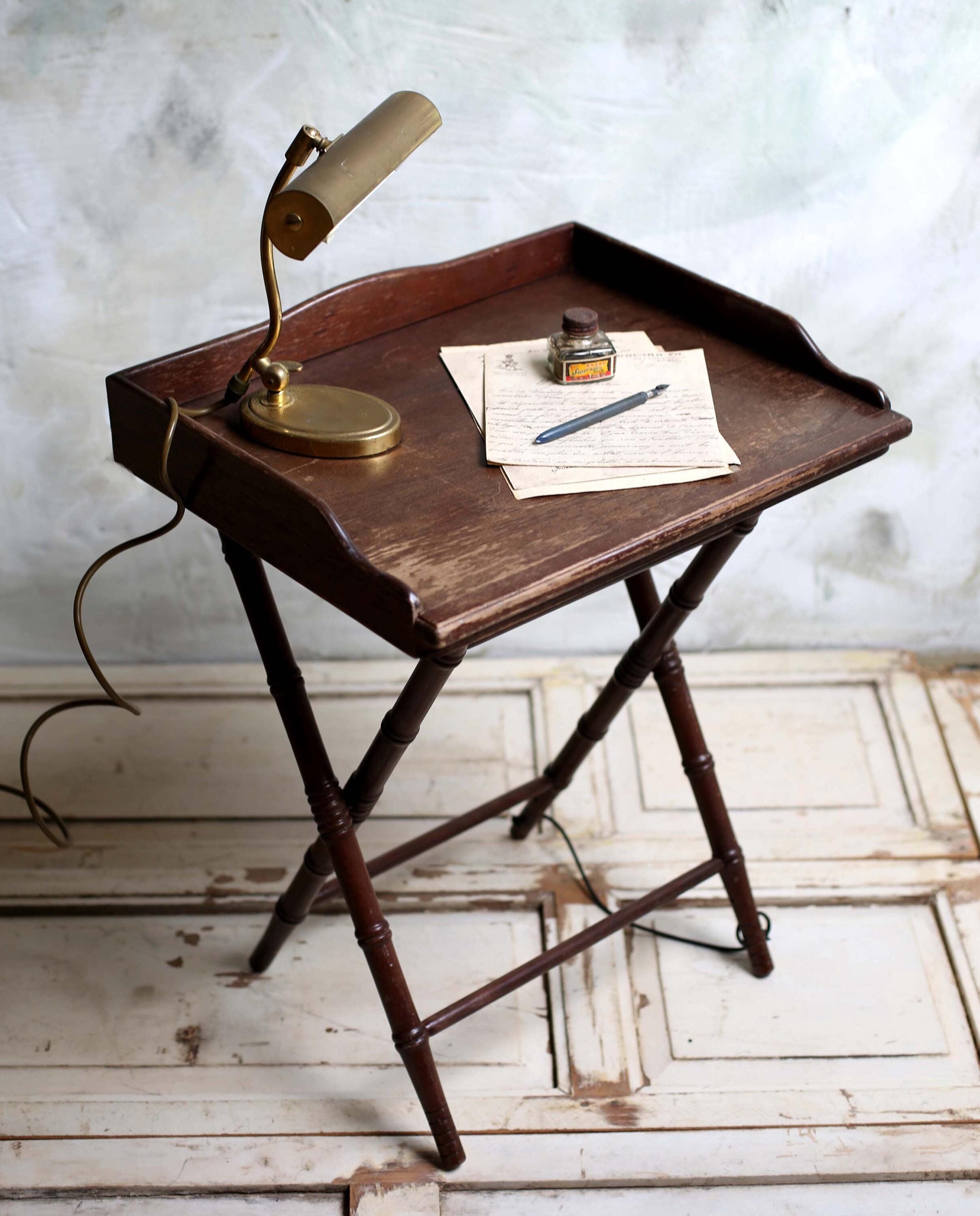 マホガニー バトラーズテーブル リビングテーブル サービングトレイ