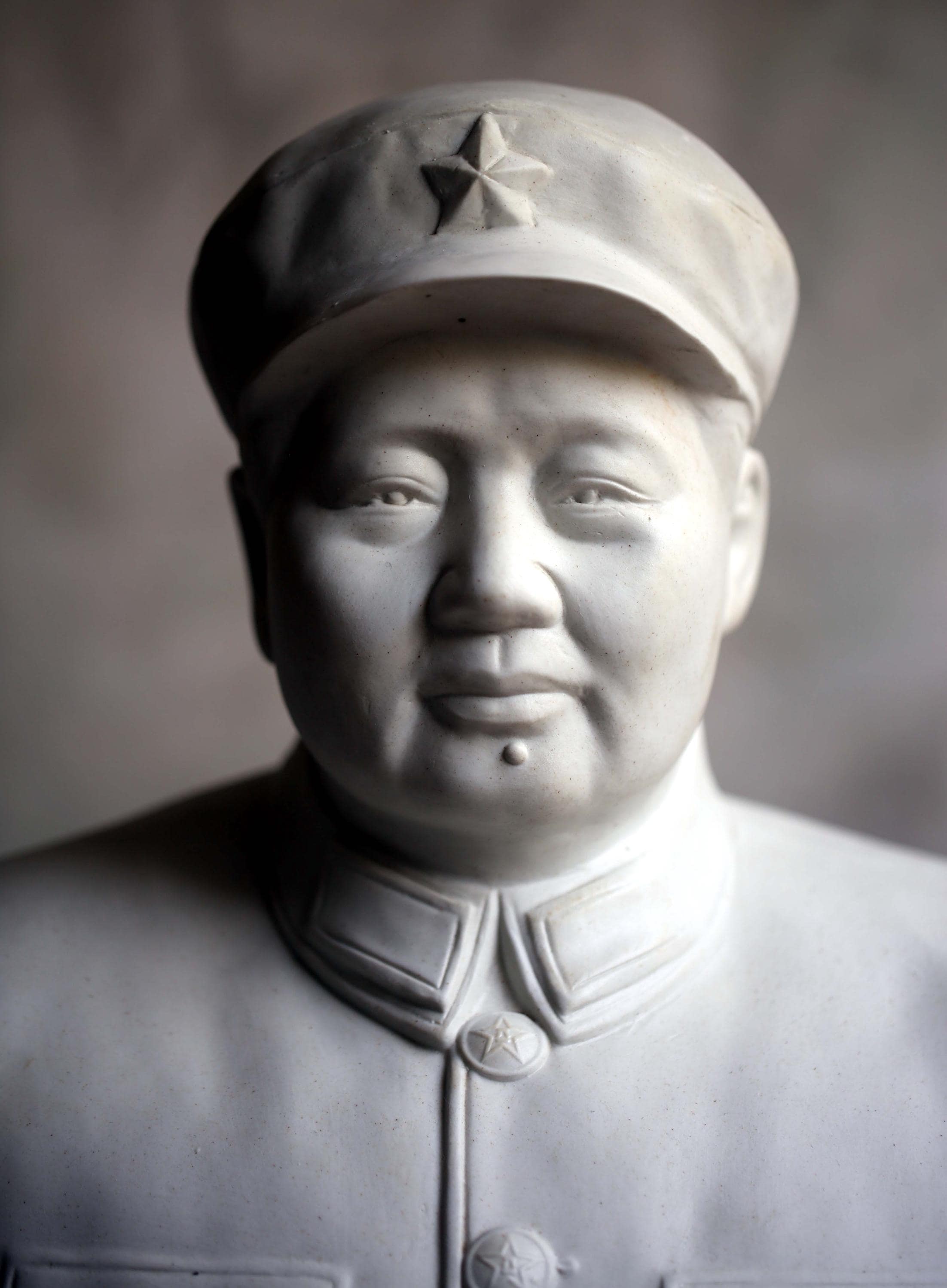 毛沢東主席の大型胸像 白い陶器像 ミッドセンチュリー 毛沢東 文化