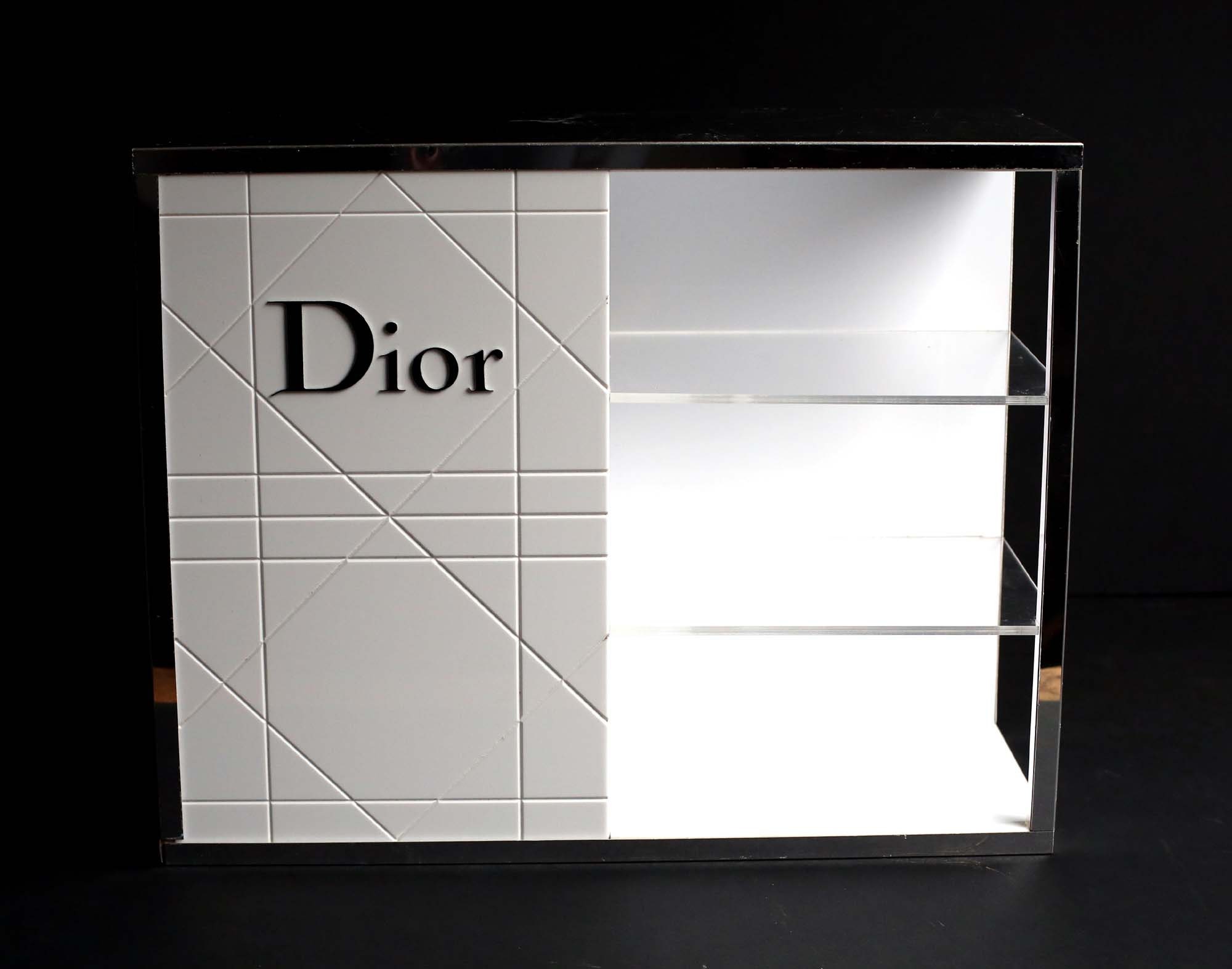 Christian DIOR Display Stand Vintage White Acrylic Cabinet French