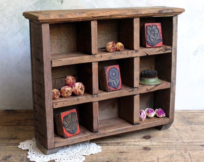 Small Wooden Display Shelves Vintage French Shelf Unit Vintage French
