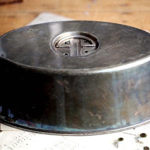 Gran plato de plata francés antiguo Christofle para comida, cúpula ovalada, campana de campana, cúpula para queso, cubierta para comida Art Deco