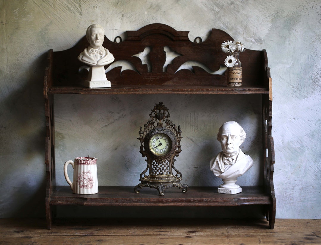 Antique French Shelving Furniture Wooden Display Wall Shelf Etsy