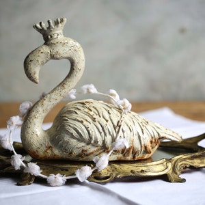 RESERVED Flamingo Doorstop with Crown Statue Cast Iron Bird Figurine Metal Doorstop Desk Ornament image 5