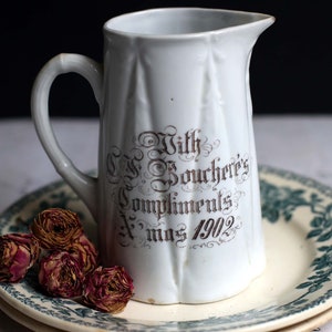 1902 Souvenir Jug Coronation of King Edward VII and Queen Alexandria Antique Porcelain Pitcher Vintage Memorabilia Royalty image 3