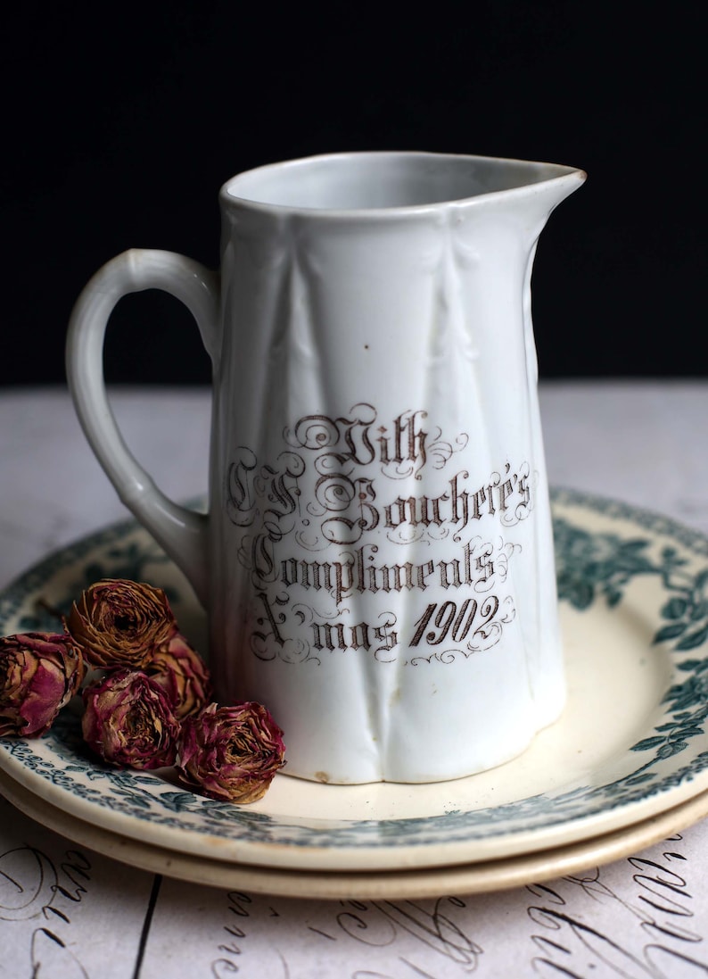 1902 Souvenir Jug Coronation of King Edward VII and Queen Alexandria Antique Porcelain Pitcher Vintage Memorabilia Royalty image 3