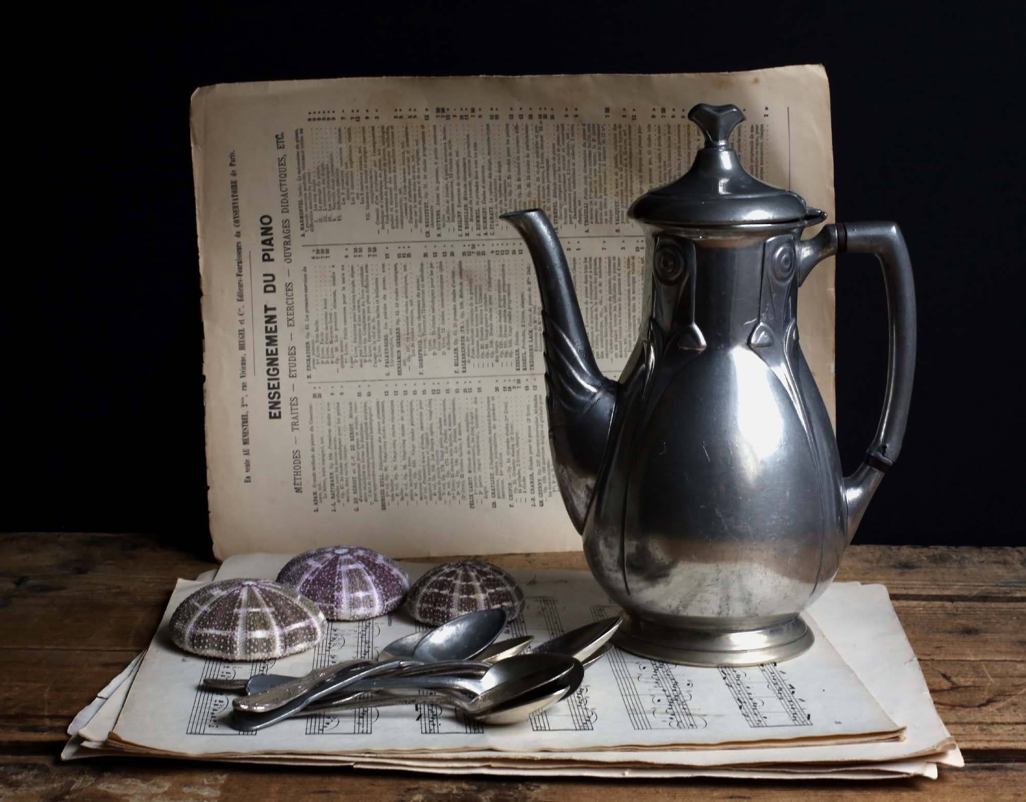 Cafetière Art Nouveau Antique Plaque d'argent Gerhardi & Co