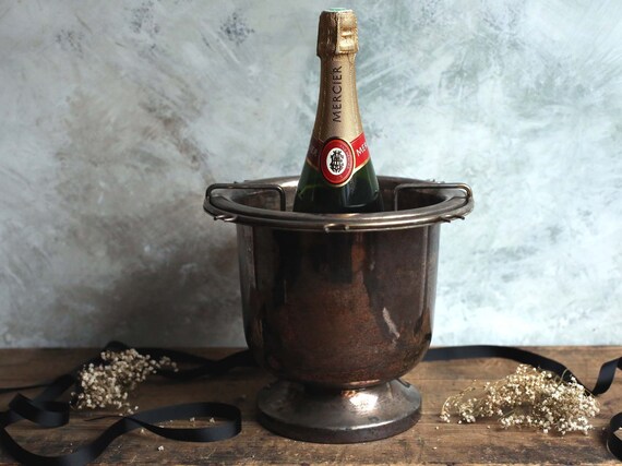 large silver champagne bucket