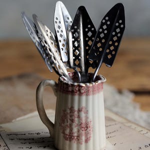 Lot of 5 French Absinthe Spoons Vintage Barware