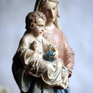 STATUETTE BISCUIT SAINT Antoine De Padoue Avec Enfant Jésus Estampille
