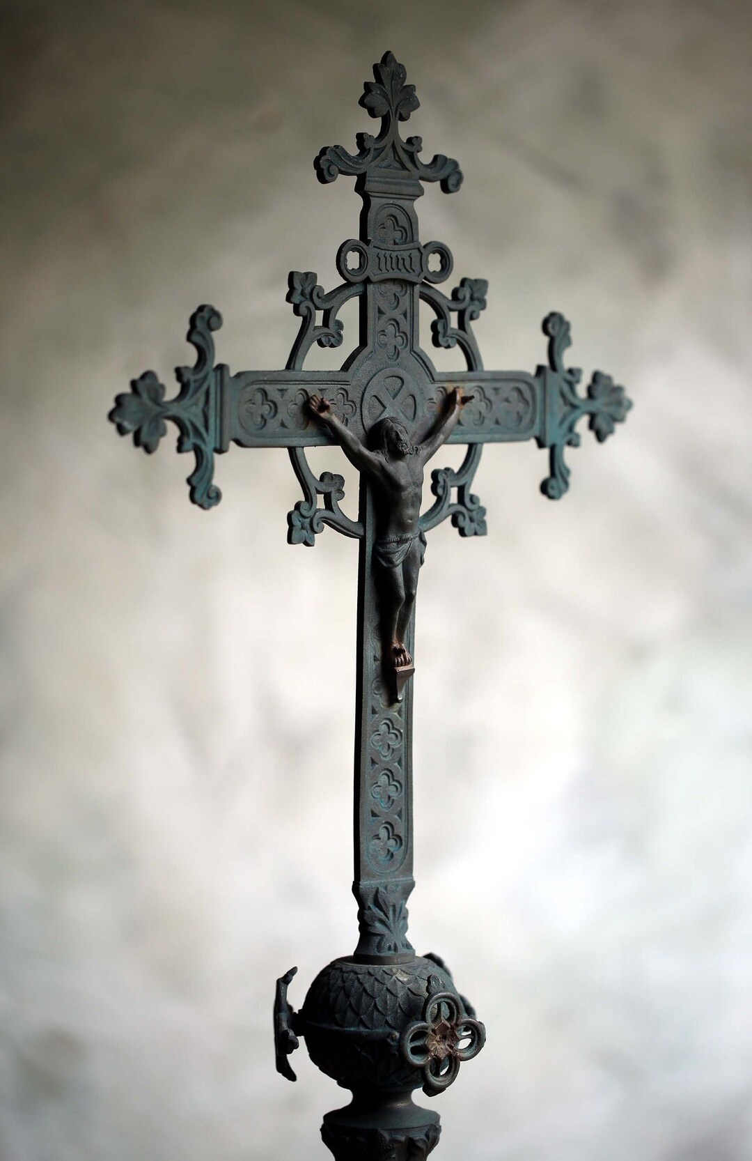 Large Antique Crucifix From French Chapel Neo Gothic Spelter - Etsy