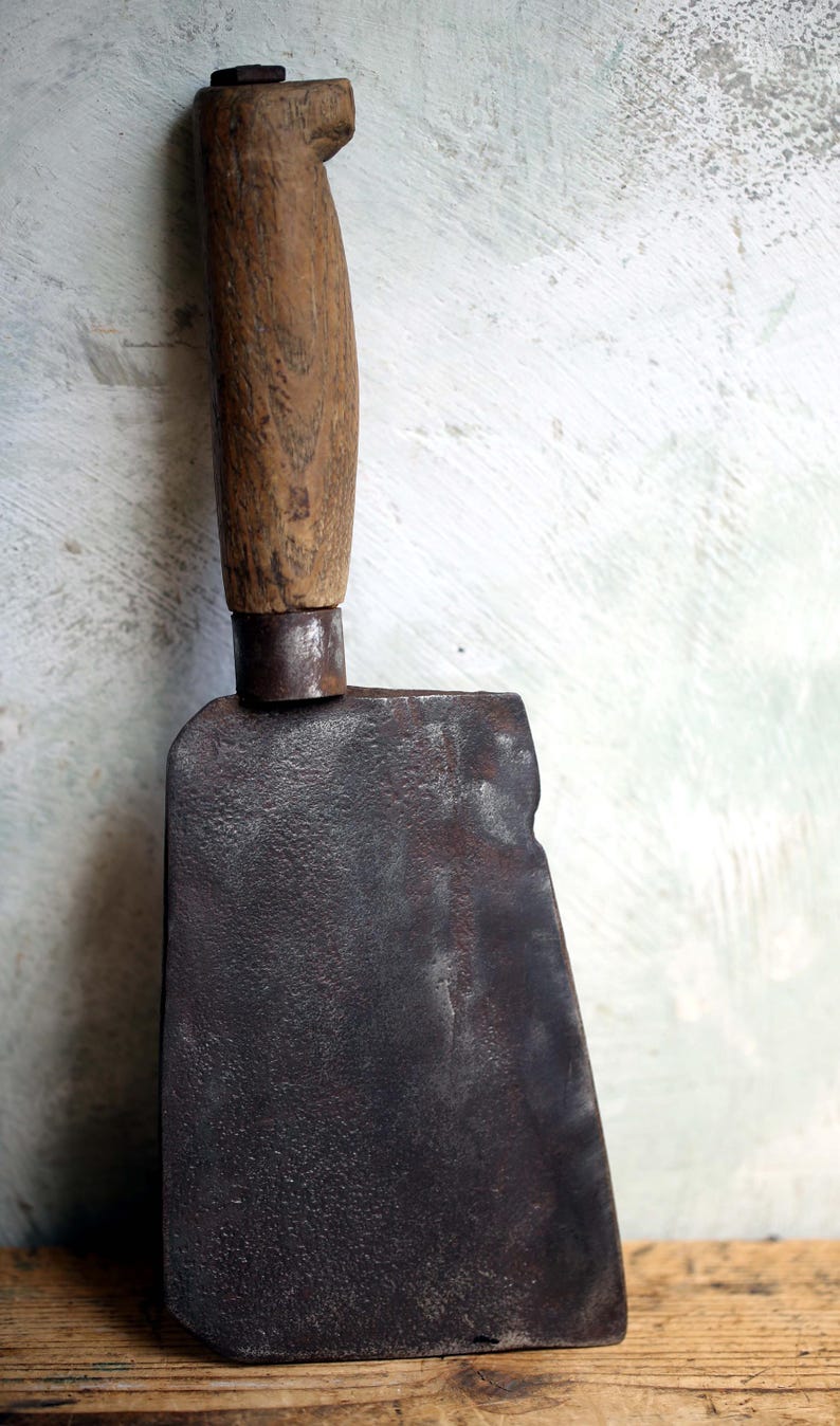 Rustic Cleaver Antique Rustic French Butchers Meat Cleaver Chopper Axe Kitchen Utensil ...
