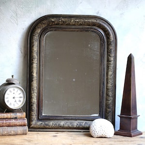 Antique French Mirror: Louis Philippe Style Faux Marble Frame