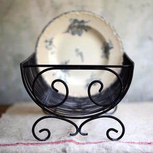 French Dish Drainer Metal Plate Draining Rack Vintage Wire Display Stand Farmhouse Kitchen Drainer