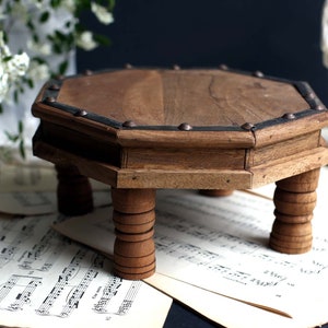 Vintage Tea Table Wooden Foot Stool Footstool Small Display Stand image 3