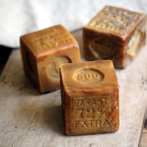 3 Large Antique Savon de Marseille Soap Cubes Vintage French Soap Cubes