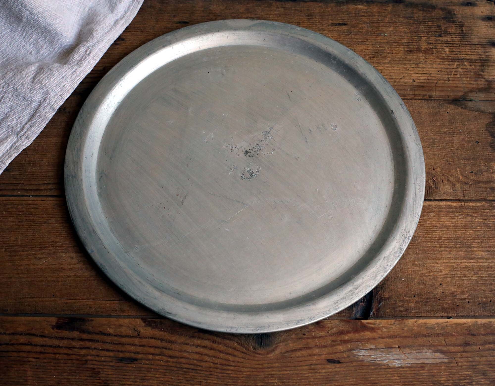 Metal Tray Round Zinc Serving Tea Tray Shabby French Vintage Etsy