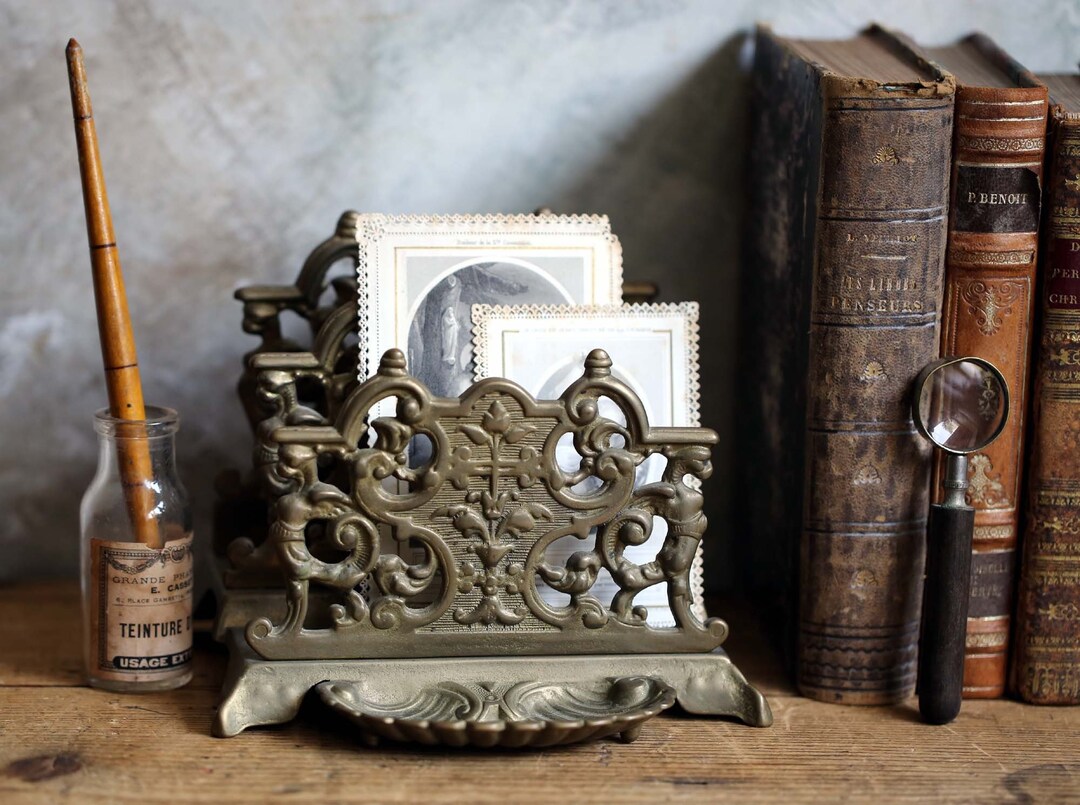 French Letter Rack Antique Bronze Letter Rack Rococo French Paper Holder Desk Ornament - Etsy