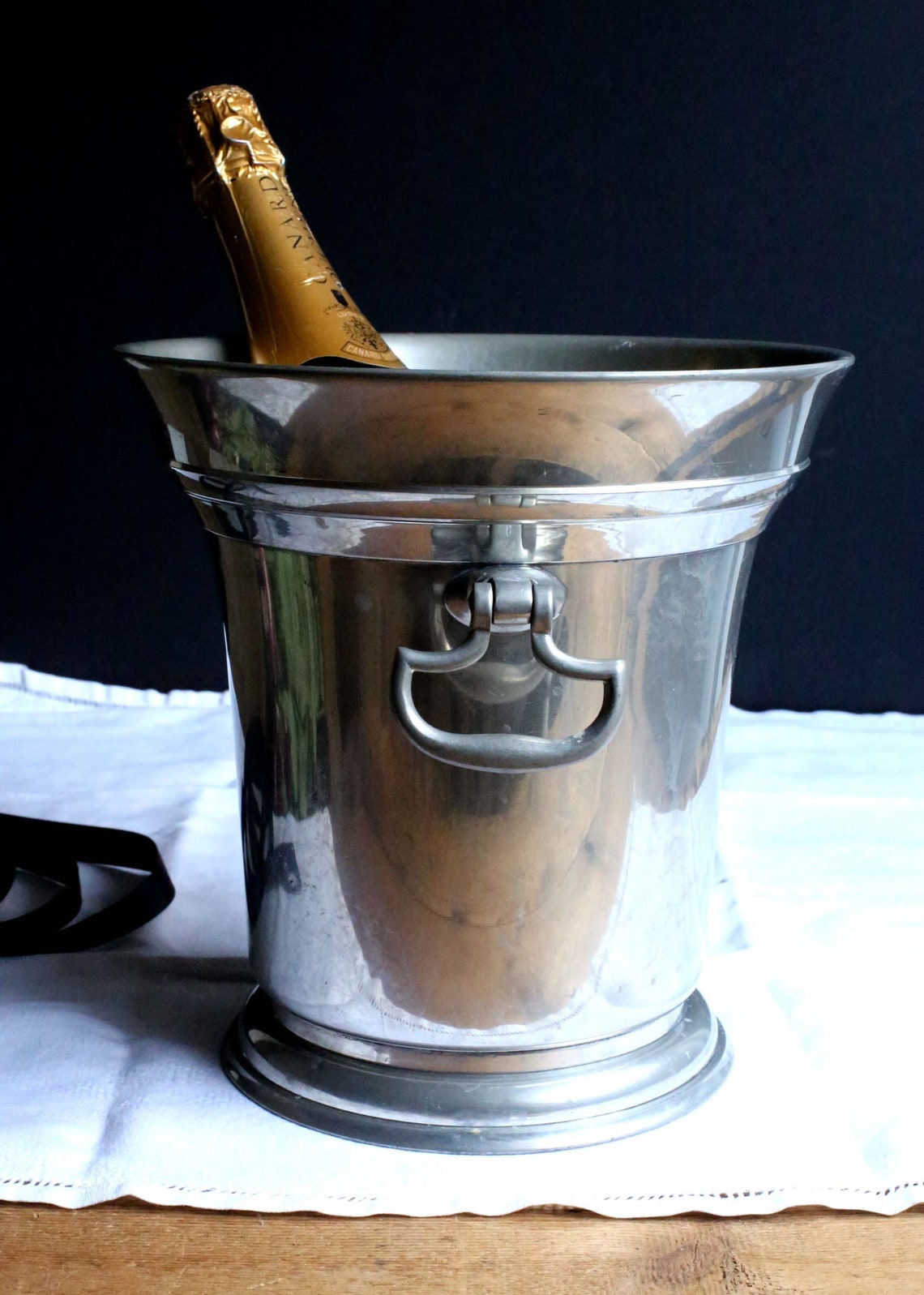 Antique Pewter Champagne Ice Bucket Wine Cooler Etain 95 Etsy