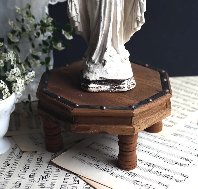 Vintage Tea Table Wooden Foot Stool Footstool Small Display Stand image 5