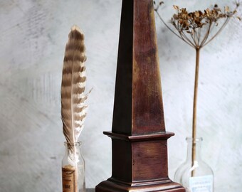 Antique Bronze Obelisk Desk Ornament Grand Tour Neoclassical Style