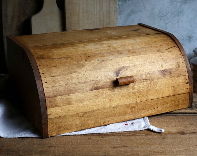 Vintage French Bread Box Wooden Bread Bin Kitchen Storage Etsy