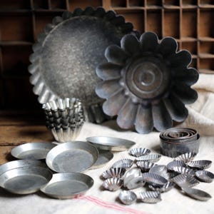 Antique French Bakeware Collection: Cake Tins, Tart Pans, Cookie Cutters