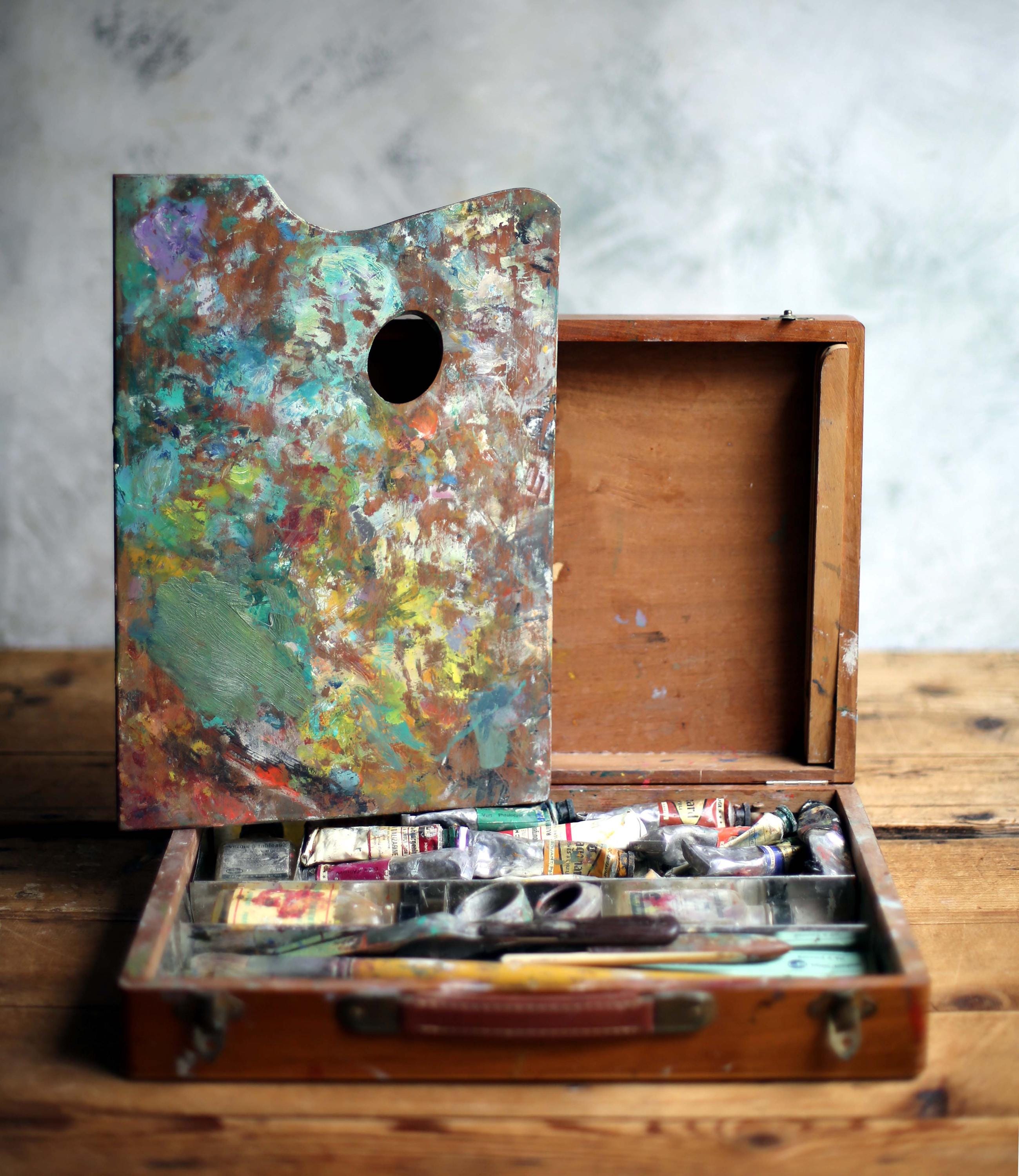 Wooden Paint Palette, Paint Mixing Palette With Thumb Hole For Oil Paint Acrylic - View #8