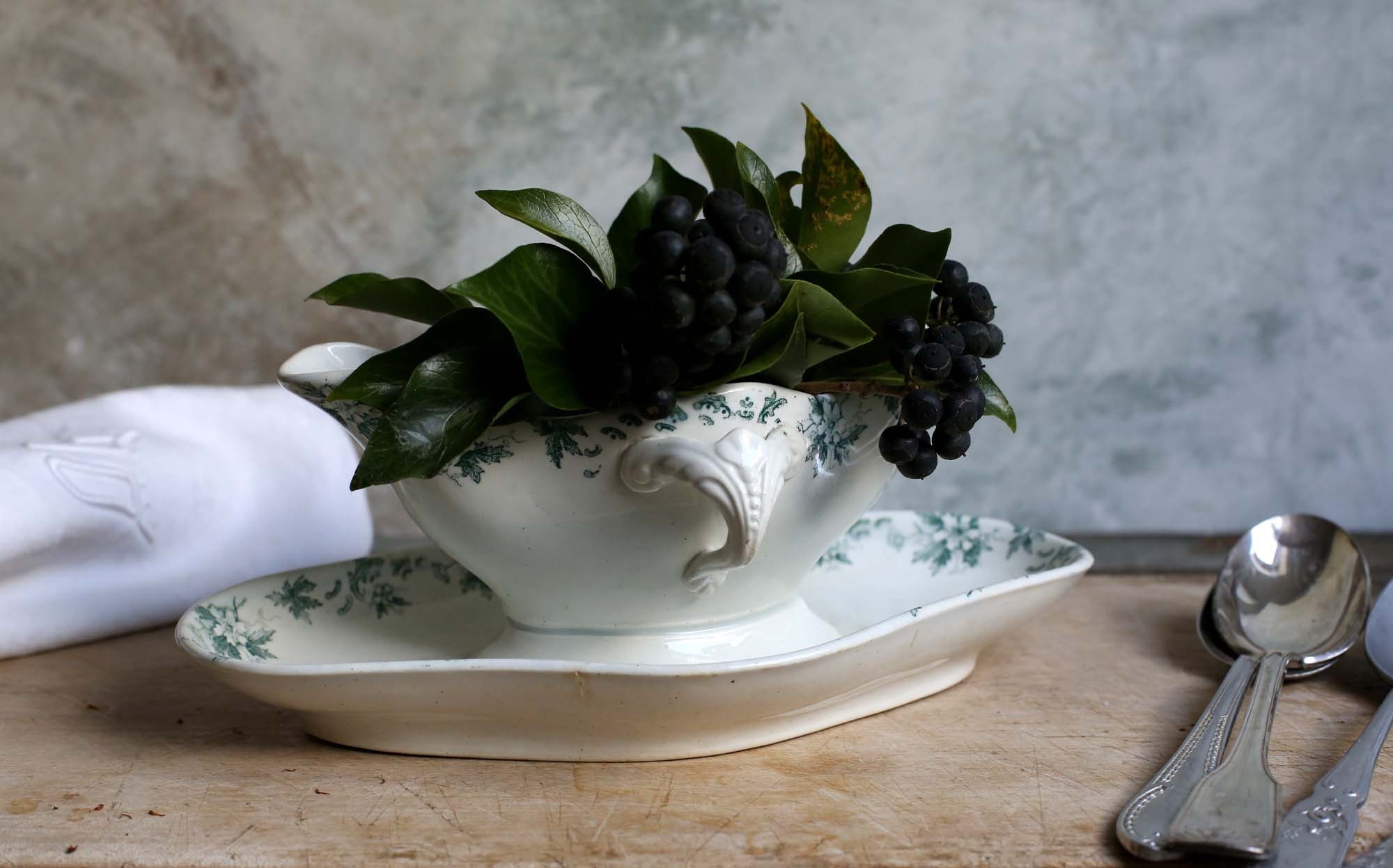 Antique French Ironstone Green Transferware Gravy Boat Sauce Etsy