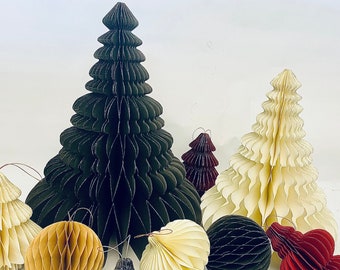 Honeycomb Paper Christmas Tree | Scandinavian Christmas Decoration | Boho Christmas Ornaments