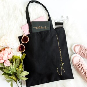 Personalized tote bags for women Cute canvas tote bag for Bridesmaid tote bag image 2