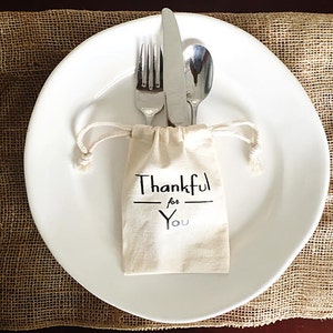 Thanksgiving Table Decor Fall Table decor Thankful for you Favor bag image 1