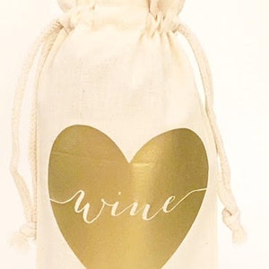 Custom wine bag Wine bags Love wine bag Gift bags Champagne bag Hostess gifts Host gift image 2